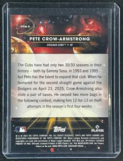 2025 Topps Cosmic Chrome Pete Crow-Armstrong #PPM-9 Planetary Pursuit Mercury - Image 2