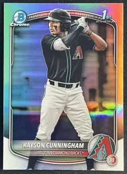 2025 Bowman Draft Kayson Cunningham #BDC-84 Chrome Refractor 1st Prospect - Image 1