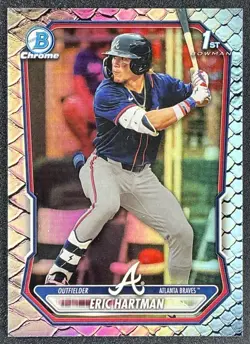 Eric Hartman 2026 Bowman #BCP-102 Chrome Reptilian Refractor 1ST Prospect Braves - Image 1