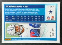 2025 Panini Donruss Optic Jaydon Blue #242 Rated Rookie Orange Prizm /299 - Image 2