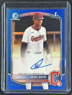 2025 Bowman Chrome Heins Brito #CPA-HB Auto Blue Refractor /150 1st Prospect - Image 1
