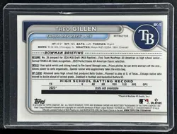 THEO GILLEN 2024 BOWMAN DRAFT #BDC-73 CHROME REFRACTOR 1ST PROSPECT RAYS - Image 2