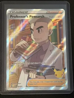 Professor’s Research Full Art 024/025 Celebrations 25th Pokemon Card Mint - Image 1