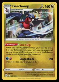 Garchomp 109/172 Holo Rare SWSH09: Brilliant Stars Pokemon Card - Image 1