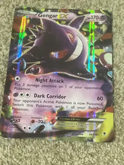 Pokemon Card Gengar EX 34/119 XY Phantom Forces Holo Rare Jumbo card - Image 1