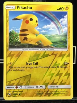 Pokemon Card Pikachu Shining Legends 2017 Reverse Holo 28/73 - Image 3