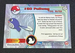 POLIWAG #60 - BLUE Logo - NON-HOLO - SERIES 1 - TOPPS Pokemon Card 1999 - NM/LP - Image 2