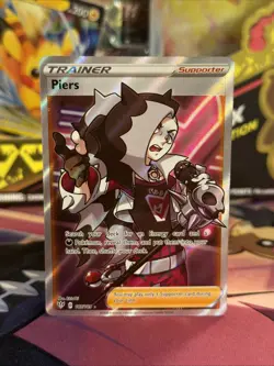 Piers - 187/189 - Pokemon Darkness Ablaze Sword & Shield Full Art Rare Card NM - Image 1