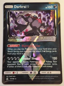 Darkrai Prism Star 77/156 Holo Prism Rare SM Ultra Prism Pokemon Card LP - Image 1