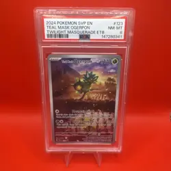Teal Mask Ogerpon 123 Sv: Scarlet & Violet Promo Cards Holo PSA 8 - Image 1