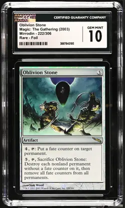OBLIVION STONE Mirrodin Foil Rare CGC 10 MTG [Nostalgium] - Image 1