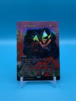 Savage Beating (Borderless) - Marvel Eternal-Legal (MAR) - MTG - FOIL - NM - Image 1
