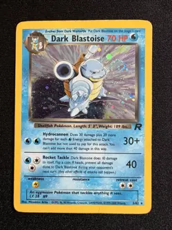 Pokemon TCG Dark Blastoise Holo Rare Card 3/82 Team Rocket (LP) with SWIRL - Image 1