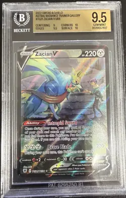 2022 Pokemon Astral Radiance Zacian V TG21/TG30 BGS 9.5 Gem Mint - Image 1