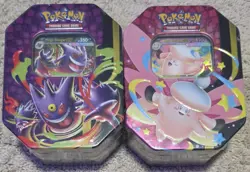 2 Pokemon TCG Mega Moonlit Tin Mega Gengar & Mega Celfable EX - Factory Sealed - Image 1
