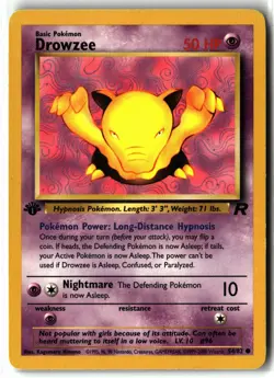 Drowzee ⭐ 54/82 1st Edition Common Team Rocket 2000 Pokemon NM/LP - Image 1