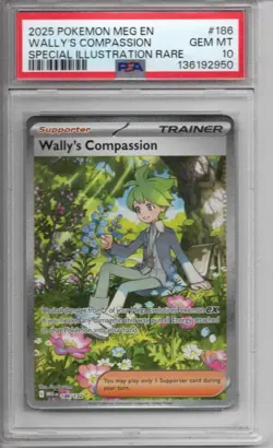 Pokemon TCG - Wally's Compassion - Mega Evo - SIR - #186/132 - GEM MINT - PSA 10 - Image 1