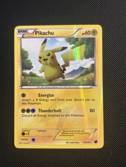 NM Pokemon Pikachu 115/114 Black & White Secret Rare Holo English 2011 - Image 1
