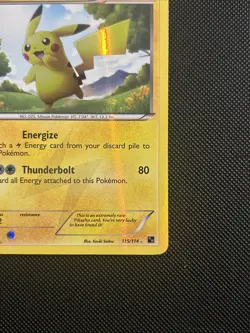 NM Pokemon Pikachu 115/114 Black & White Secret Rare Holo English 2011 - Image 4