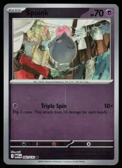 Spoink 062/132 Common Mega Evolution Pokemon Reverse Holo Near Mint - Image 1