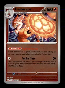 Cinderace 028/132 Rare Mega Evolution Pokemon Reverse Holo Near Mint - Image 1