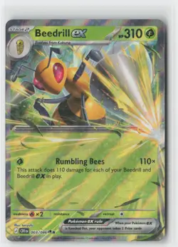 BEEDRILL EX HOLO DOUBLE RARE CHAOS RISING POKEMON 003/086 NM - Image 1