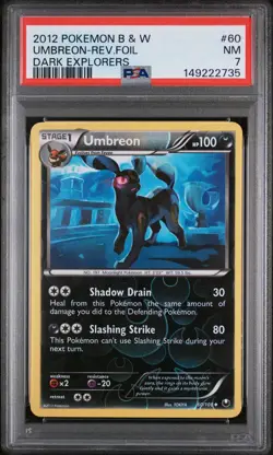 Umbreon Reverse Holo 60/108 Dark Explorers Pokemon PSA 7 *** LOW POP 11 *** - Image 1