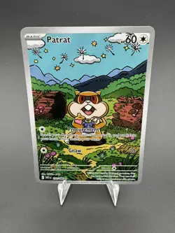 Patrat 152/086 Illustration Rare White Flare WHT Pokemon Holo Near Mint NM TCG - Image 1
