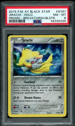 2015 Pokemon Jirachi Holo Black Star Promo Breakthrough Blister XY67 PSA 8 NM-MT - Image 1