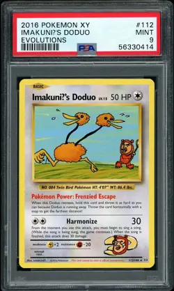 2016 Pokemon XY Evolutions Imakuni's Doduo #112 PSA 9 MINT - Image 1