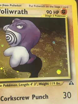 The Pokemon Company Poliwrath 9/75 Neo Discovery Holo *Swirl* 🌀 MP - Image 3