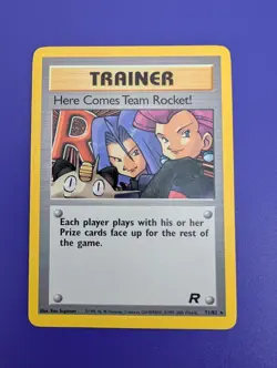 Pokemon TCG Team Rocket Here Comes Team Rocket Card 71/82 Non Holo Rare LP - Image 1