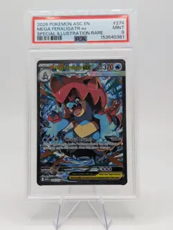 Mega Feraligatr ex 274/217 Me: Ascended Heroes - Special Illustration Rare PSA 9 - Image 1