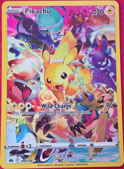 Pokemon TCG Pikachu 160/159 Crown Zenith Secret Rare Holo Full Art English - Image 1