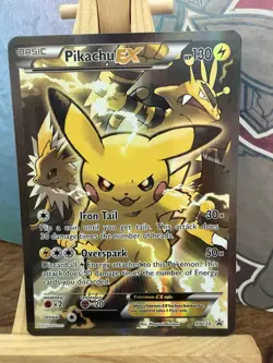 Pikachu EX Promo XY124 - REGULAR / STANDARD SIZE -Black Star TCG Pokemon LP/NM - Image 1
