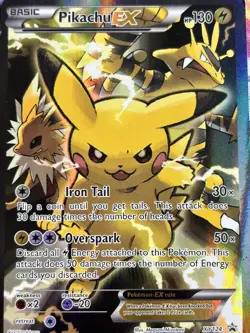 Pikachu EX XY124 Black Star Promo 2016 Standard Size Pokemon tcg - MP - Image 3