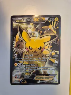 Pokemon TCG Pikachu EX XY124 Black Star Promo Holo Rare LP/MP XY Promo Card - Image 1