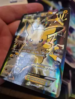 Pokemon TCG Pikachu EX XY124 Black Star Promo Holo Rare LP/MP XY Promo Card - Image 4