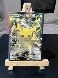 Pokemon TCG Pikachu EX XY124 Black Star Promo Card 2016 Near Mint Condition - Image 1