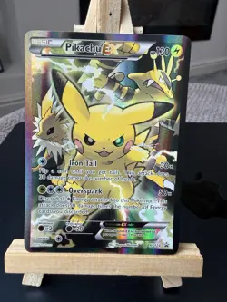 Pokemon TCG Pikachu EX XY124 Black Star Promo Card 2016 Near Mint Condition - Image 2