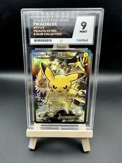 Pokemon TCG Pikachu EX XY124 Black Star Promo Card 2016 Ace 9 Mint - Image 1