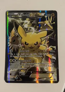 Pokemon TCG Pikachu EX XY124 Black Star Promo Card 2016 Near Mint Condition - Image 1
