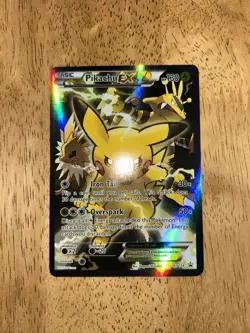 Pokemon TCG Pikachu EX XY124 Black Star Promo Card 2016 Near Mint Condition - Image 1