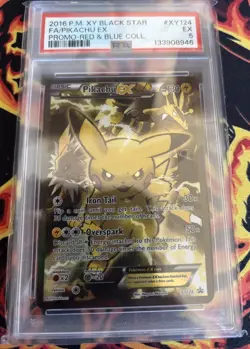 Pokemon Pikachu TCG EX XY124 Black Star Promo PSA 5 Excellent Condition - Image 1