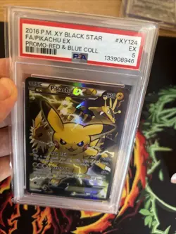 Pokemon Pikachu TCG EX XY124 Black Star Promo PSA 5 Excellent Condition - Image 3