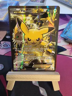 Pokemon TCG Pikachu EX XY124 Black Star Promo Card 2016 Near Mint Condition - Image 1