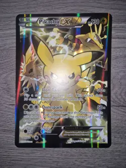 Pokemon TCG Pikachu EX XY124 JUMBO Black Star Promo NM - Image 1