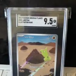 SGC 9.5 Larvitar Pokemon 203/197 Sv03: Obsidian Flames Holo Illustration Rare - Image 3