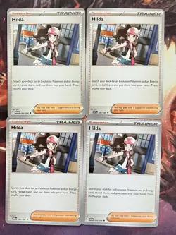 X4 Pokemon Hilda 084/086 White Flare Card Trainer PLAY SET Near Mint 🍎 - Image 1