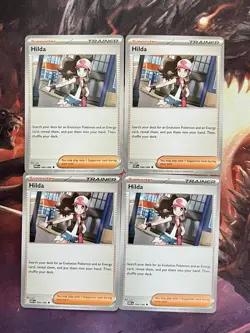 X4 Pokemon Hilda 084/086 White Flare Card Trainer PLAY SET Near Mint 🍎 - Image 2